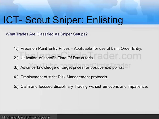 ICT Scout Sniper - What Trades Are Classified As Sniper Setups