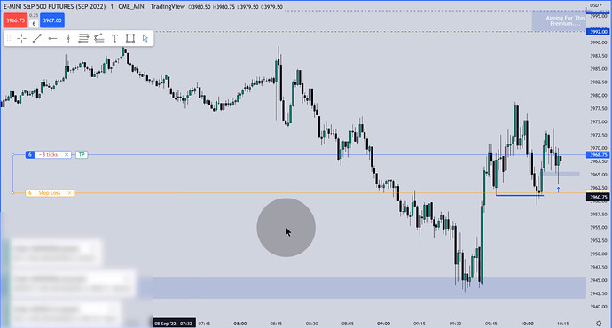 ES Live Trade Example - Trade Entry