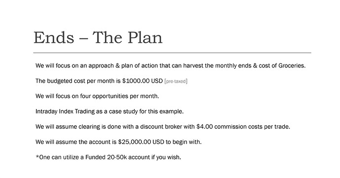Ends - The Plan